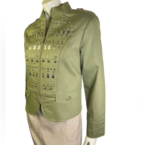 City Girl by Nancy Bolen NWOT Embellished Military Style Jacket Size Medium - Picture 4 of 8